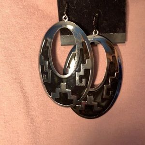 Pair of black/gunmetal drop earrings